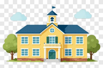 Cartoon School Building PNG