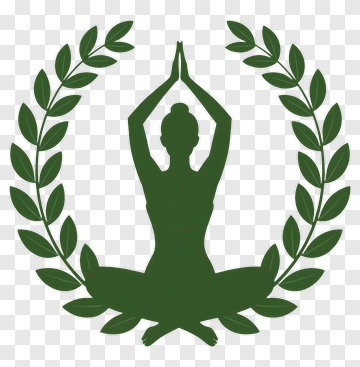 Silhouette Of A Meditating Woman In A Laurel Wreath PNG