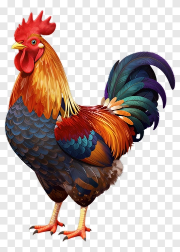 Colorful Rooster PNG