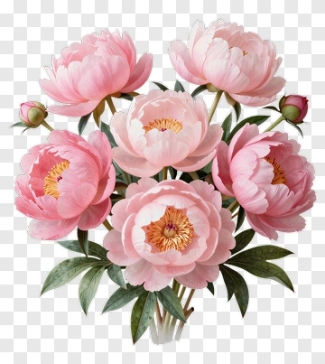 Pink Peony Flower Bouquet PNG