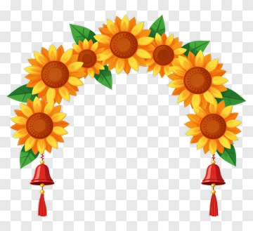 Sunflower Arch With Bells PNG