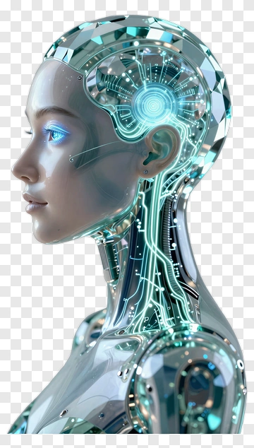 3D Robot Woman With Futuristic Design PNG