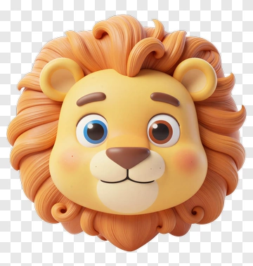 Cartoon Lion Head PNG