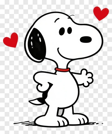 Cartoon Dog With Hearts PNG