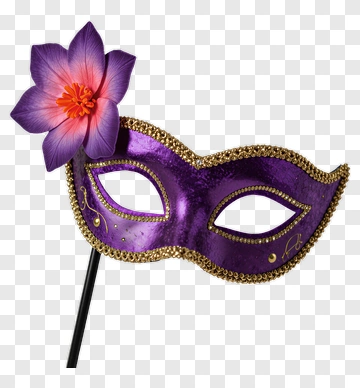 Purple Mask With Flower Decoration PNG