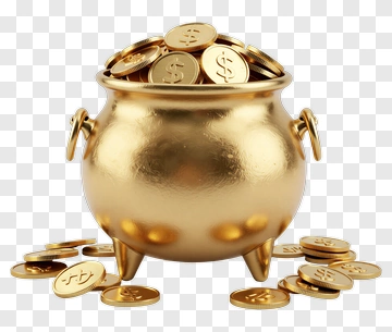 Golden Pot Filled With Coins PNG