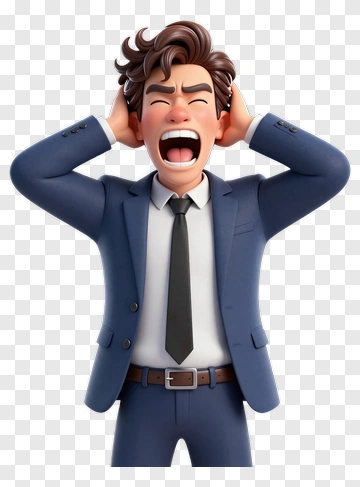 Stressed Businessman Yelling PNG