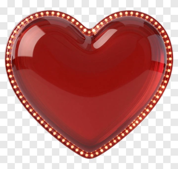 Red Heart Shaped Sign With Lights PNG