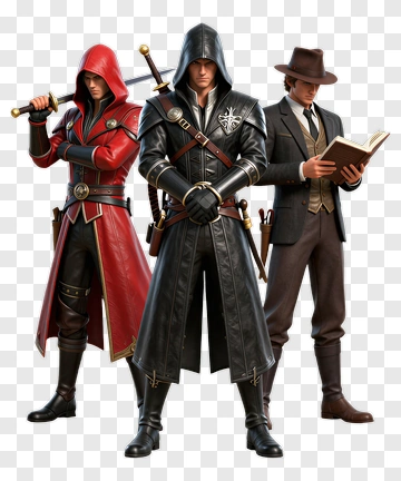 Assassin Characters In Stylish Costumes PNG