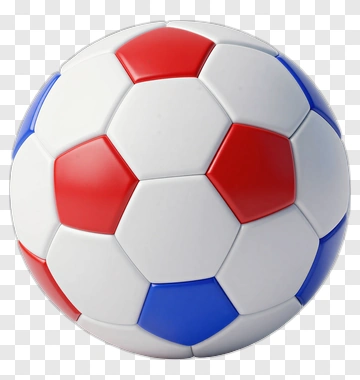 Soccer Ball With Red And Blue Panels PNG