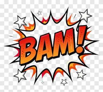 Comic Style Bam! Speech Bubble PNG