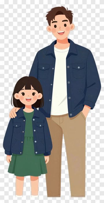 Happy Family Standing Together PNG