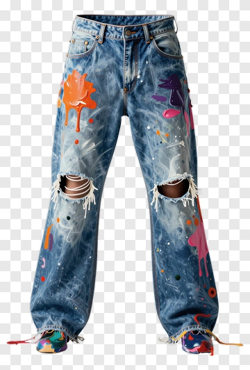Colorful Graffiti Jeans PNG