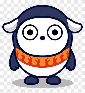 Cartoon Character With Flame Pattern PNG