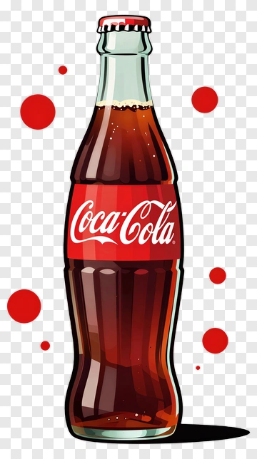 Coca-Cola Bottle With Red Dots PNG