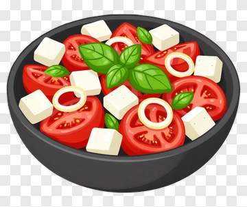 Fresh Tomato Salad With Basil And Cheese PNG