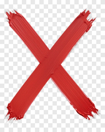 Red Brush Stroke Cross Mark PNG