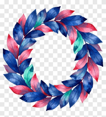 Colorful Leaf Wreath PNG