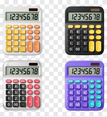 Colorful Calculator Set PNG
