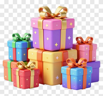 Colorful Gift Boxes With Ribbons PNG
