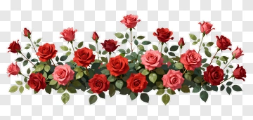 Colorful Rose Bouquet PNG