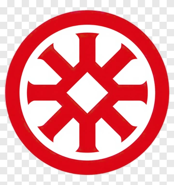 Red Symbol With Geometric Design PNG
