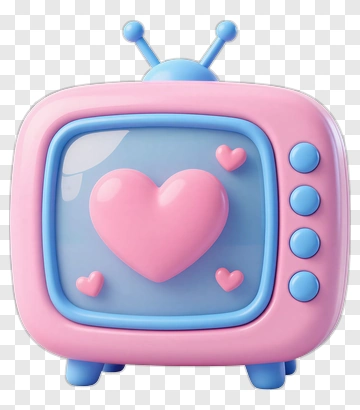Cartoon Television With Heart Design PNG