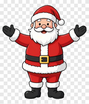 Cartoon Santa Claus With Open Arms PNG