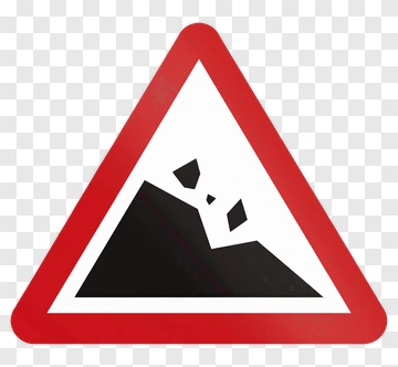 Warning Sign For Falling Rocks PNG