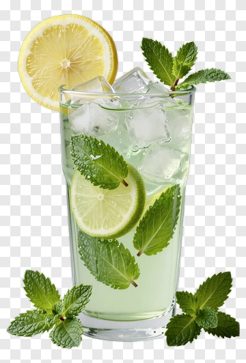 Refreshing Mint Lemonade In A Glass PNG