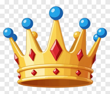 Golden Crown With Blue And Red Jewels PNG