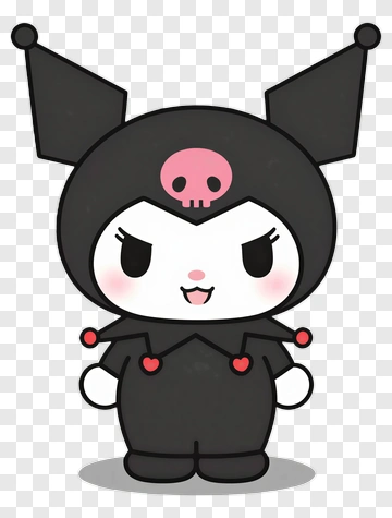 Cartoon Character In Black Costume With Skull PNG