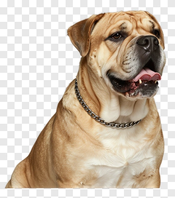 Bulldog Sitting With A Chain Collar PNG