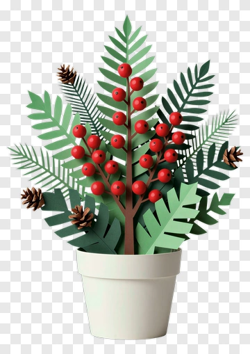 Colorful Felt Plant Arrangement PNG