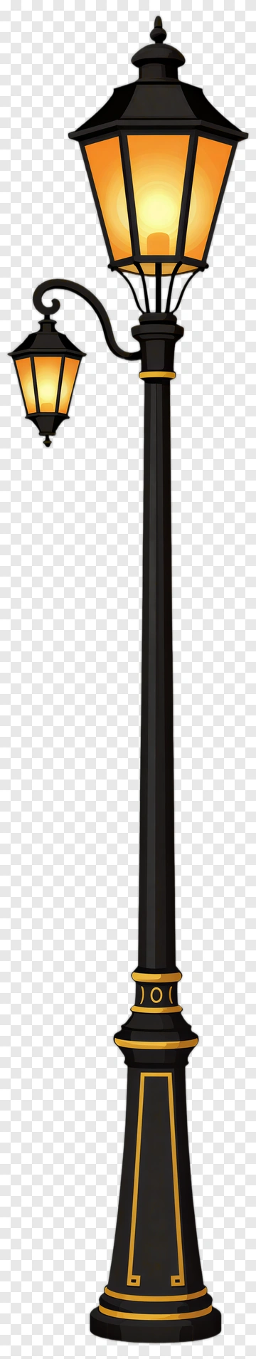 Vintage Street Lamp With Warm Glow PNG