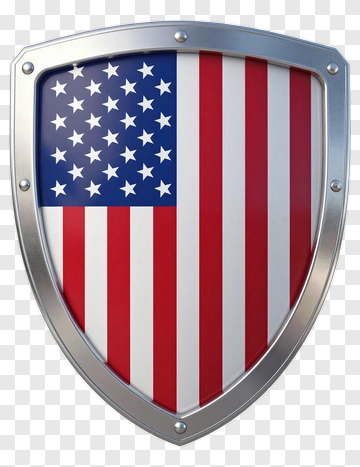 Shield Featuring American Flag Design PNG