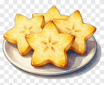 Star-Shaped Cookies On A Plate PNG