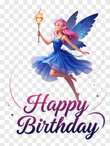 Fairy Holding A Birthday Candle PNG