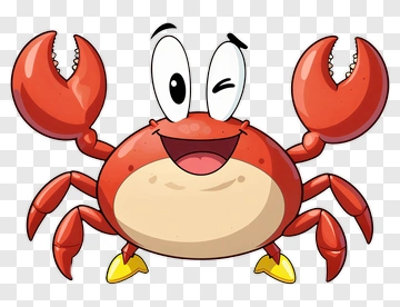 Cartoon Crab Winking And Smiling PNG