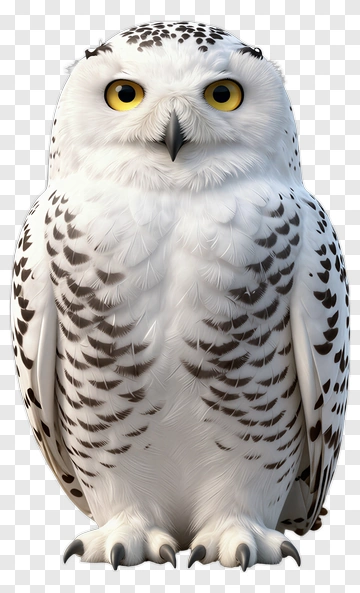 Snowy Owl With Striking Yellow Eyes PNG