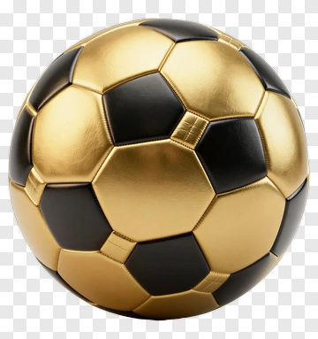 Black And Gold Soccer Ball PNG