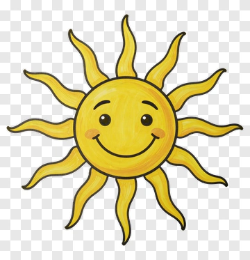 Cartoon Sun With A Happy Face PNG