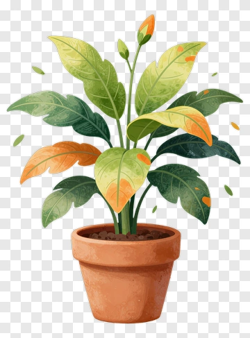 Colorful Potted Plant PNG