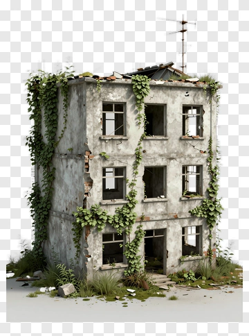 Abandoned Building Covered In Vines PNG