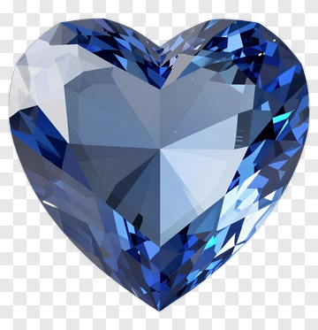 Blue Heart-Shaped Gemstone PNG