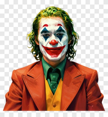 Joker Character With Colorful Makeup PNG