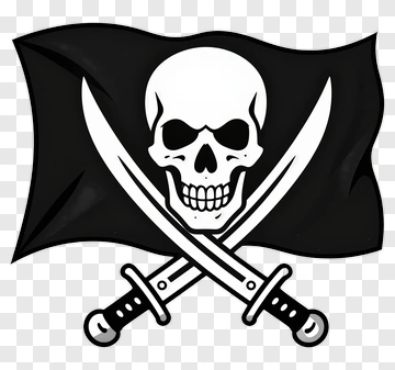Pirate Flag With Skull And Crossed Swords PNG
