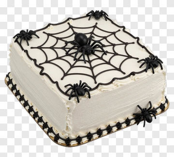 Halloween Cake With Spider Web Decoration PNG