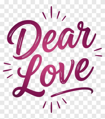 Dear Love Text Design PNG