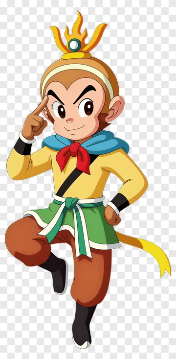 Cartoon Monkey Posing With Hand On Head PNG